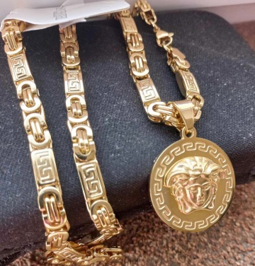 Lant +medalion INOX placat ( otel inoxidabil ) cod mihasem906