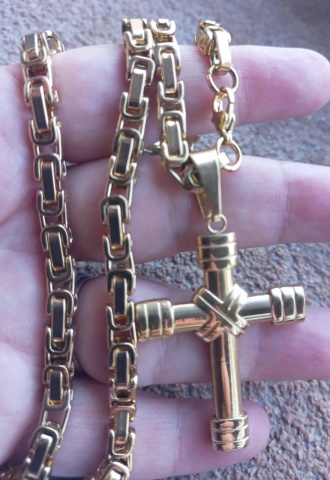Lant +medalion INOX placat ( otel inoxidabil ) cod mihasem907
