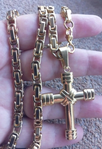 Lant +medalion INOX placat ( otel inoxidabil ) cod mihasem907