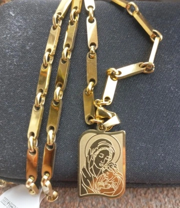Lant +medalion INOX placat ( otel inoxidabil ) cod mihasem911