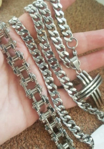 SET Lant +medalion +bratara INOX ( otel inoxidabil ) cod mihasem531 - Img 2