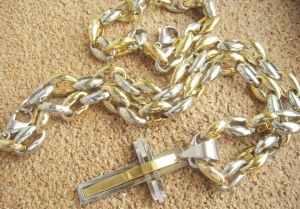 SET Lant +medalion +bratara INOX placat ( otel inoxidabil ) cod mihasem515 - Img 7