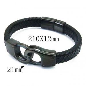 Bratara piele +INOX placat cod mihasem791
