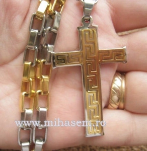 Lant +medalion  INOX  placat  ( otel inoxidabil ) cod mihasem278