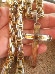 Lant +medalion INOX placat ( otel inoxidabil ) cod mihasem328 - Img 4