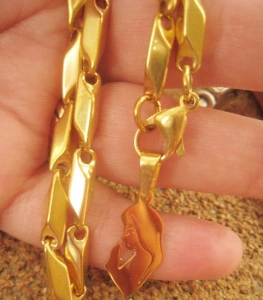 Lant   +medalion INOX  placat ( otel inoxidabil ) cod mihasem445 - Img 2