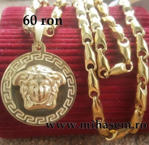 Lant +medalion INOX placat ( otel inoxidabil ) cod mihasem504