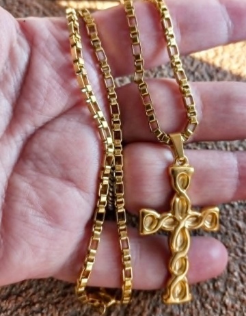 Lant +medalion INOX placat ( otel inoxidabil ) cod mihasem590 - Img 2