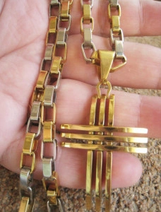 Lant   + medalion INOX  placat ( otel inoxidabil ) cod mihasem591 - Img 3