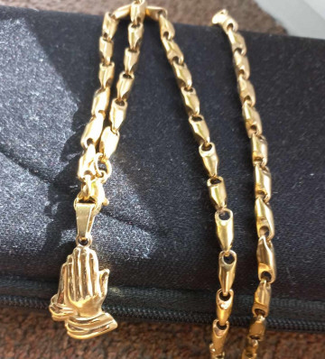 Lant +medalion INOX placat ( otel inoxidabil ) cod mihasem616