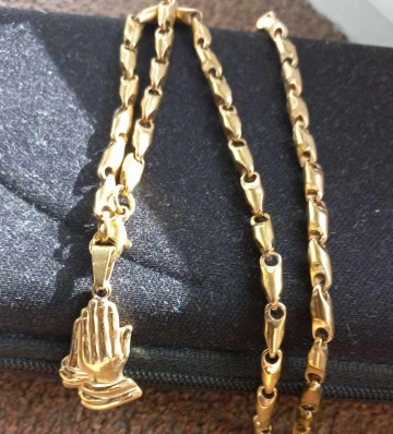 Lant +medalion INOX placat ( otel inoxidabil ) cod mihasem616