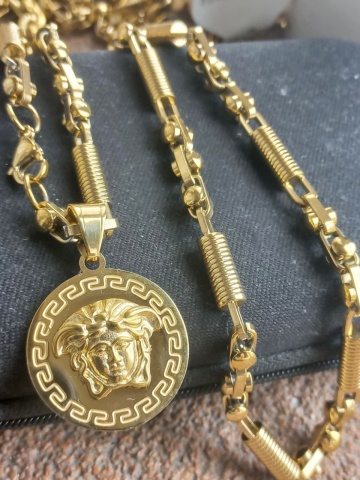 Lant +medalion INOX placat ( otel inoxidabil ) cod mihasem909