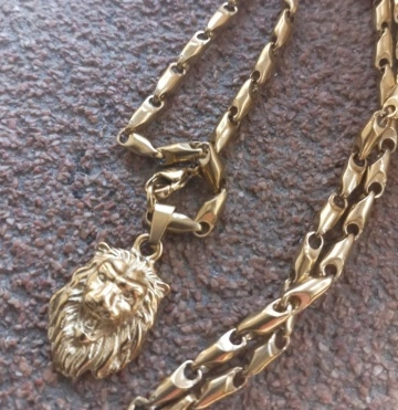 Lant +medalion INOX placat ( otel inoxidabil ) cod mihasem912