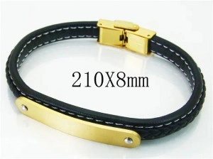 Bratara piele +INOX placat cod mihasem814