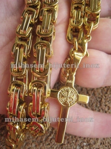 Lant +medalion INOX placat  ( otel inoxidabil ) cod mihasem112