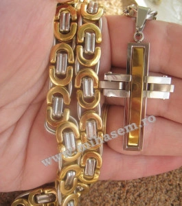 Lant +medalion INOX placat ( otel inoxidabil ) cod mihasem184