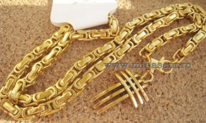 Lant +medalion  INOX placat  ( otel inoxidabil ) cod mihasem398 - Img 4