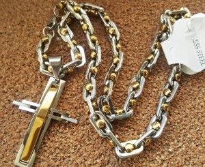 Lant +medalion INOX placat ( otel inoxidabil ) cod mihasem423 - Img 2