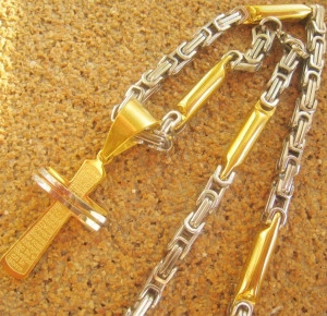 Lant +medalion   INOX  placat  ( otel inoxidabil ) cod mihasem584