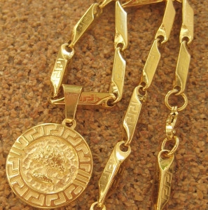 Lant +medalion INOX  placat  ( otel inoxidabil ) cod mihasem624 - Img 5