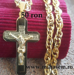 Lant +medalion INOX placat ( otel inoxidabil ) cod mihasem718
