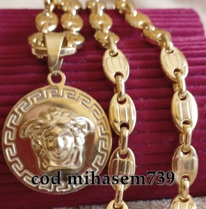 Lant +medalion INOX placat ( otel inoxidabil ) cod mihasem739