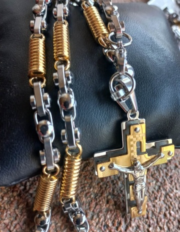 Lant +medalion INOX placat ( otel inoxidabil ) cod mihasem828 - Img 2