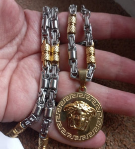 Lant +medalion INOX placat ( otel inoxidabil ) cod mihasem828