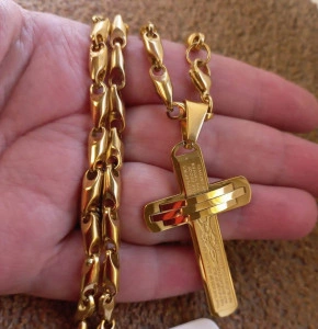 Lant +medalion INOX placat ( otel inoxidabil ) cod mihasem857