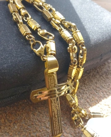 Lant +medalion INOX placat ( otel inoxidabil ) cod mihasem874