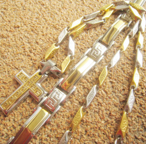 SET Lant +bratara +medalion INOX placat ( otel inoxidabil ) cod mihasem472