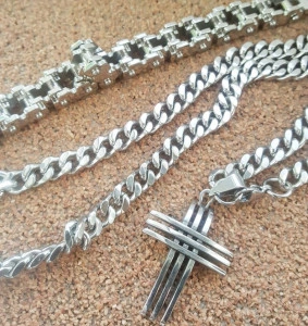 SET Lant +medalion +bratara INOX ( otel inoxidabil ) cod mihasem531 - Img 4