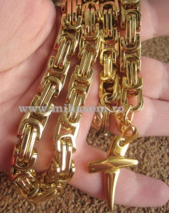 Lant +medalion INOX placat  ( otel inoxidabil ) cod mihasem236