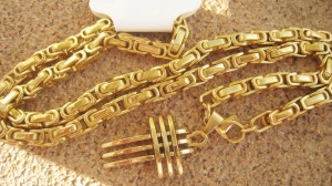 Lant +medalion  INOX placat  ( otel inoxidabil ) cod mihasem398 - Img 5