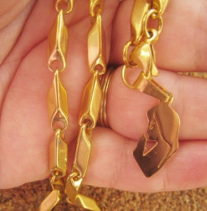 Lant   +medalion INOX  placat ( otel inoxidabil ) cod mihasem445