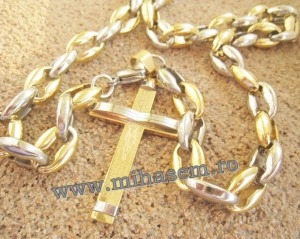 Lant +medalion INOX placat ( otel inoxidabil ) cod mihasem480 - Img 2