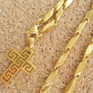 Lant +medalion INOX placat ( otel inoxidabil ) cod mihasem523 - Img 2
