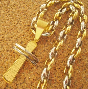 Lant +medalion INOX placat ( otel inoxidabil ) cod mihasem579