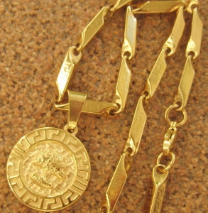 Lant +medalion INOX  placat  ( otel inoxidabil ) cod mihasem624 - Img 6