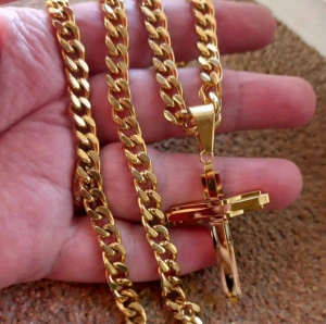 Lant +medalion INOX placat ( otel inoxidabil ) cod mihasem858