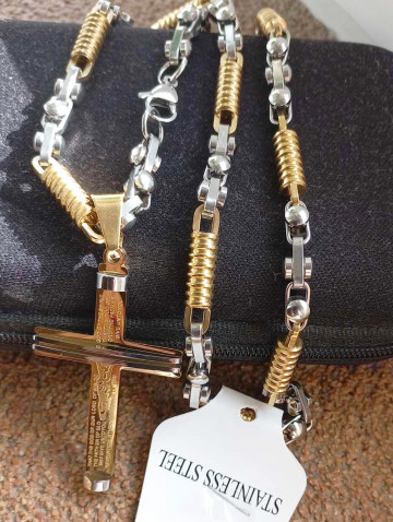 Lant +medalion INOX placat ( otel inoxidabil ) cod mihasem861