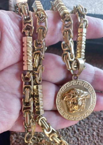 Lant +medalion INOX placat ( otel inoxidabil ) cod mihasem905