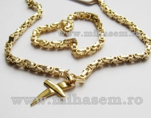 SET Lant +medalion +bratara INOX placat cod mihasem148 - Img 2