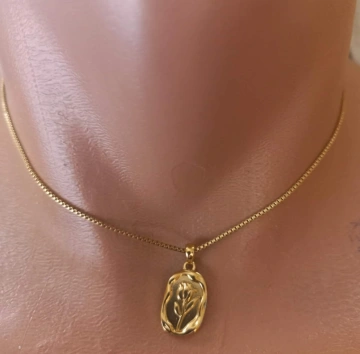Lant +medalion INOX placat dama ( otel inoxidabil ) cod mihasem928