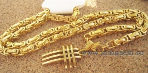 Lant +medalion  INOX placat  ( otel inoxidabil ) cod mihasem398 - Img 6