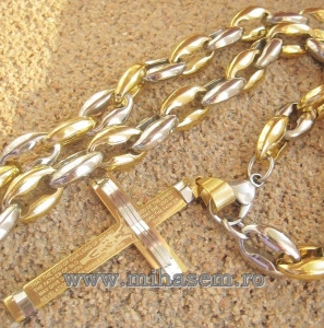 Lant +medalion INOX placat ( otel inoxidabil ) cod mihasem480 - Img 3