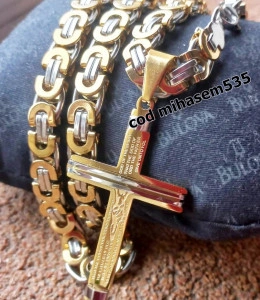 Lant +medalion INOX placat ( otel inoxidabil ) cod mihasem535