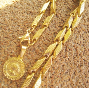 Lant +medalion INOX  placat  ( otel inoxidabil ) cod mihasem538 - Img 2