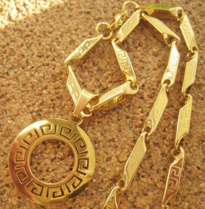 Lant +medalion INOX  placat  ( otel inoxidabil ) cod mihasem623 - Img 3