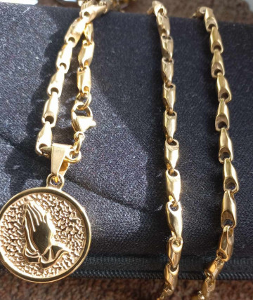 Lant +medalion INOX placat ( otel inoxidabil ) cod mihasem748